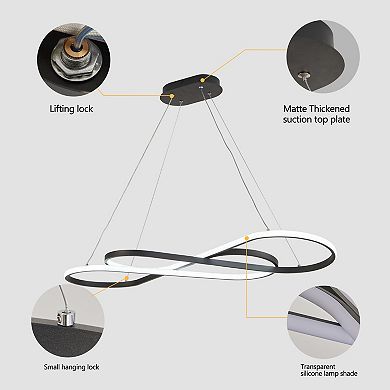 LED Pendant Light with Infinity Ring Design for Living and Dining Room