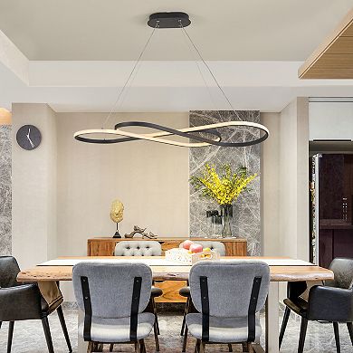 LED Pendant Light with Infinity Ring Design for Living and Dining Room