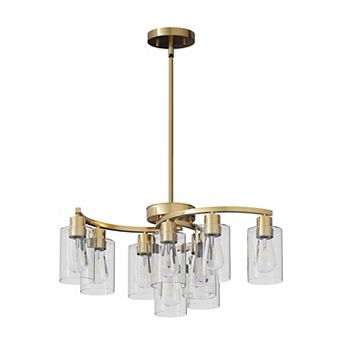 Clear Glass Chandelier with Multi Bulb Design for Dining Room and Kitchen Island