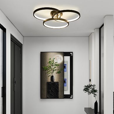 LED Flush Mount Ceiling Light with Slim Profile for Living Room and Bedroom