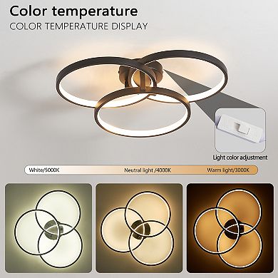LED Flush Mount Ceiling Light with Slim Profile for Living Room and Bedroom