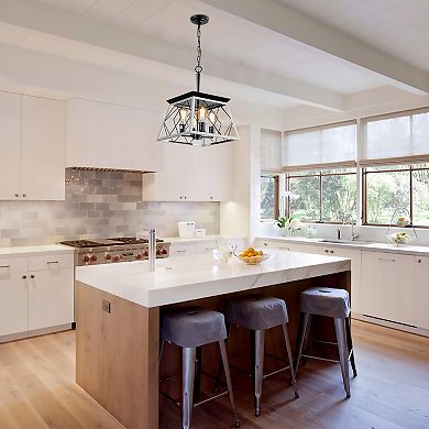Farmhouse Chandelier with Metal Frame and Classic Structure for Dining Room