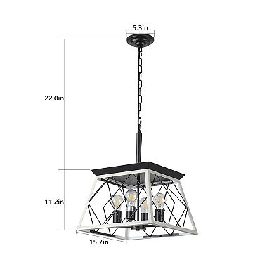 Farmhouse Chandelier with Metal Frame and Classic Structure for Dining Room