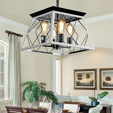 Farmhouse Chandelier with Metal Frame and Classic Structure for Dining Room