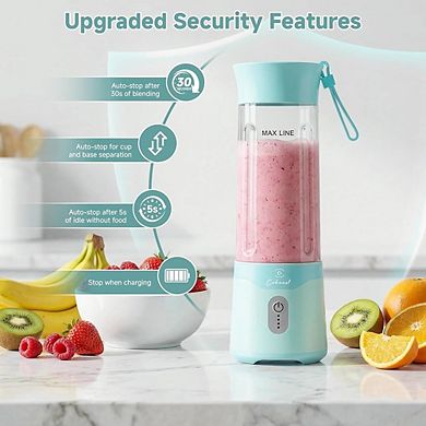 Portable Personal Blender, USB-C Rechargeable, 6-Blade Smoothie Maker