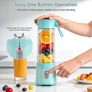 Portable Personal Blender, USB-C Rechargeable, 6-Blade Smoothie Maker