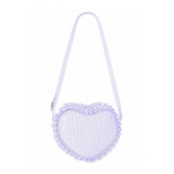 Girls Seersucker Heart Purse