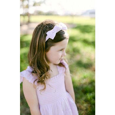Girls Seersucker Bow Headband