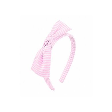 Girls Seersucker Bow Headband