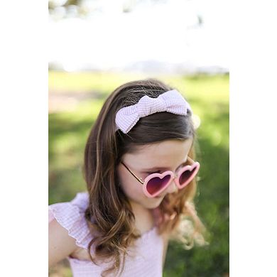 Girls Seersucker Bow Headband