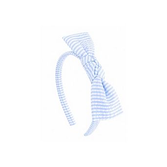 Girls Seersucker Bow Headband
