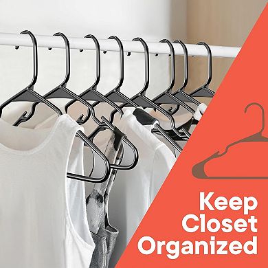 Campior Plastic Hangers Slim, Heavy-Duty, Non-Slip Notches, Pack of 100
