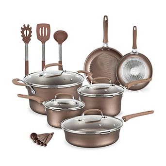 14 pc Golden Nonstick Pots & Pans Set for All Cooktops