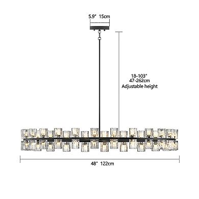 LED Crystal Chandelier with Integrated Light Strips for Living and Dining Room