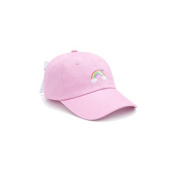 Girls Rainbow Sparkle Bow Baseball Hat