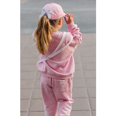 Girls Rainbow Sparkle Bow Baseball Hat