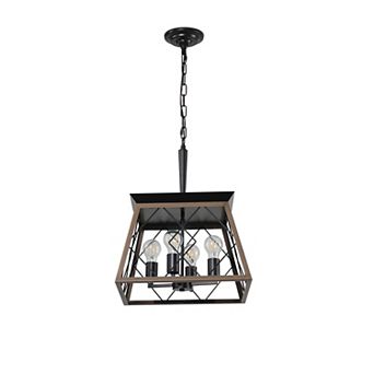 Metal Cage Pendant Light with Industrial Wire Frame for Living Room and Kitchen