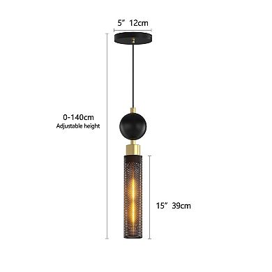 Wrought Iron Pendant Light with Industrial Metal Base for Kitchen and Bathroom