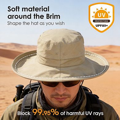 Kaelin Home Womens Cotton Wide Brim Ponytail Gardening Beach Sun Hat