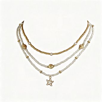 Seashell Starfish Summer Necklace