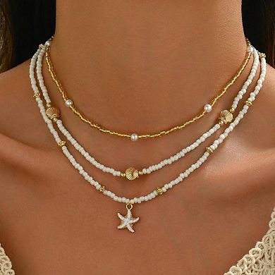 Seashell Starfish Summer Necklace