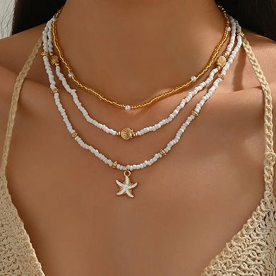 Seashell Starfish Summer Necklace