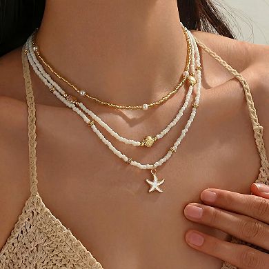 Seashell Starfish Summer Necklace