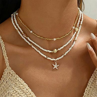 Seashell Starfish Summer Necklace