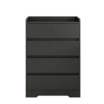 4-Drawer Storage Dresser with Handle-Free Wood Frame for Hallway and Bedroom