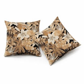 Decorative Throw Pillows Waterproof Fade Resistant Square Accent Cushions for Patio and Garden