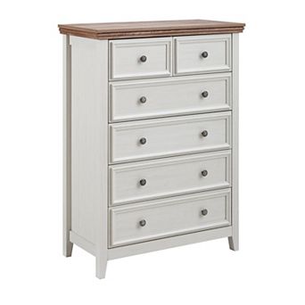 6-Drawer Storage Dresser with Broad Wood Frame for Living Room Organization