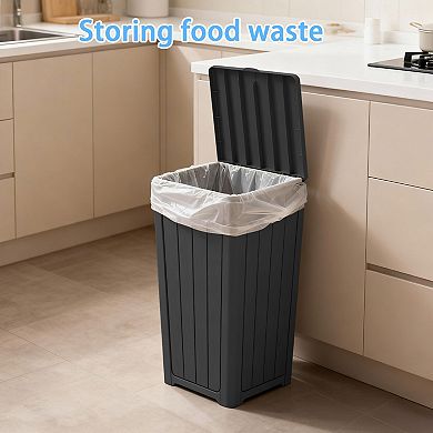 Outdoor Trash Can Weatherproof Waste Container for Patio and Yard