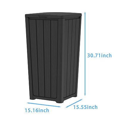 Outdoor Trash Can Weatherproof Waste Container for Patio and Yard