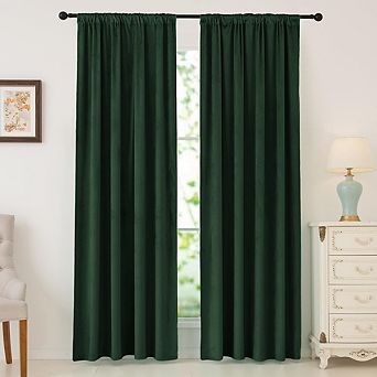 Velvet Curtains, Thermal Insulated Rod Pocket Window Drapes