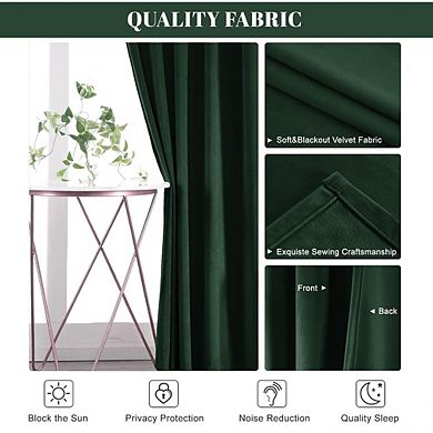 Velvet Curtains, Thermal Insulated Rod Pocket Window Drapes