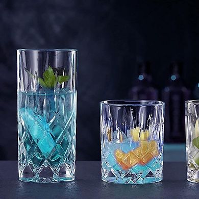Crystal Glassware Set, Highball & Whiskey Tumblers for Cocktails & Drinks