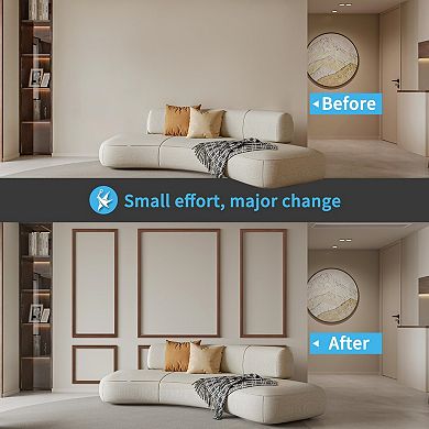 Precut Wall Molding Set Glue-on Wainscoting Bedroom Use