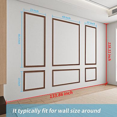 Precut Wall Molding Set Glue-on Wainscoting Bedroom Use