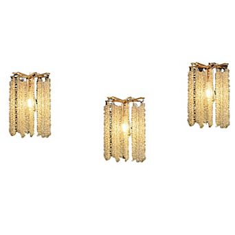 Crystal Pendant Lighting 3 Pack with Elegant Glass Accents for Dining Room