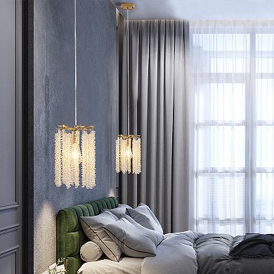 Crystal Pendant Lighting 3 Pack with Elegant Glass Accents for Dining Room