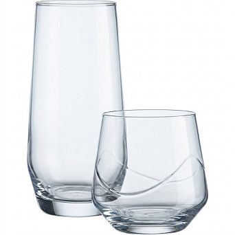 Drinking Glass Set of 8 4 Highball & 4 DOF Glasses, Durable