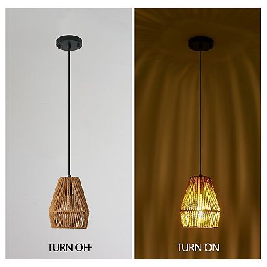 Hemp Rope Pendant Light 3 Pack Handcrafted for Boho Style Home Lighting