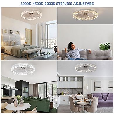 Ceiling Fan with Dimmable Light and Remote Control for Living Room Use