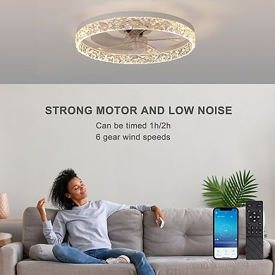 Ceiling Fan with Dimmable Light and Remote Control for Living Room Use