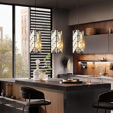 Crystal Pendant Lighting 3 Pack with Adjustable Hanging Cord for Kitchen
