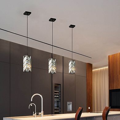Crystal Pendant Lighting 3 Pack with Adjustable Hanging Cord for Kitchen
