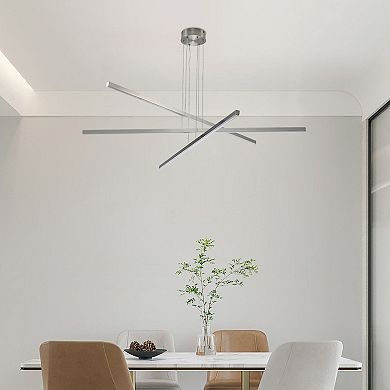 Adjustable LED Chandelier with Geometric Shape for Office and Living Space