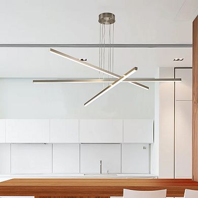 Adjustable LED Chandelier with Geometric Shape for Office and Living Space