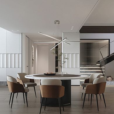 Adjustable LED Chandelier with Geometric Shape for Office and Living Space