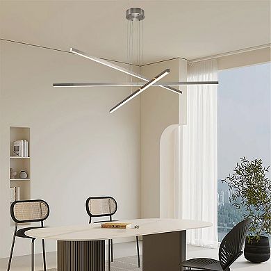 Adjustable LED Chandelier with Geometric Shape for Office and Living Space